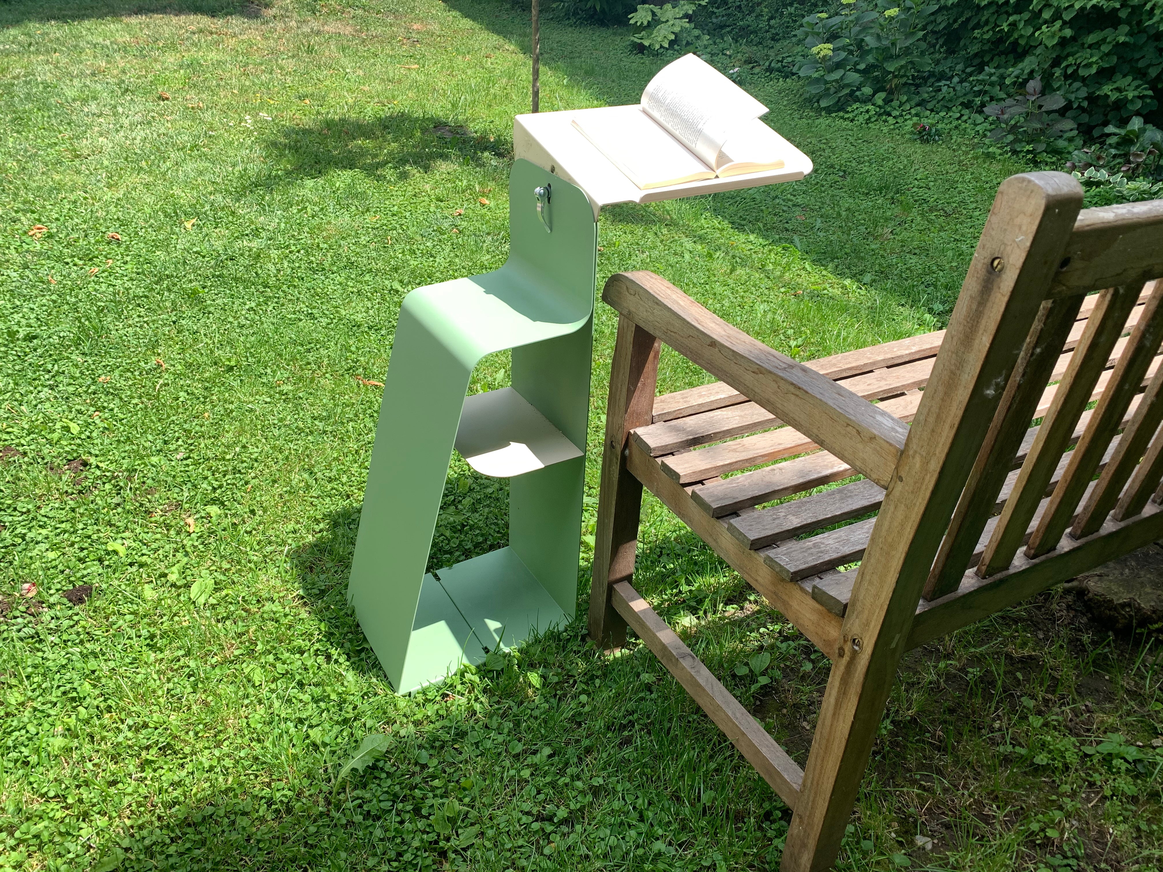 Cyrcus Design Servoletto comodino beige verde acciaio