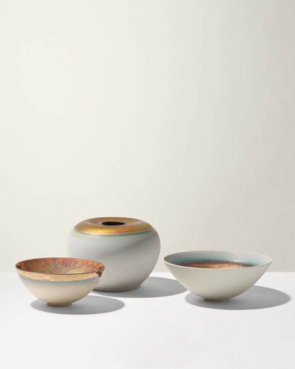 Ceramica Gatti 1928 Crateri CC33 vaso azzurro polvere