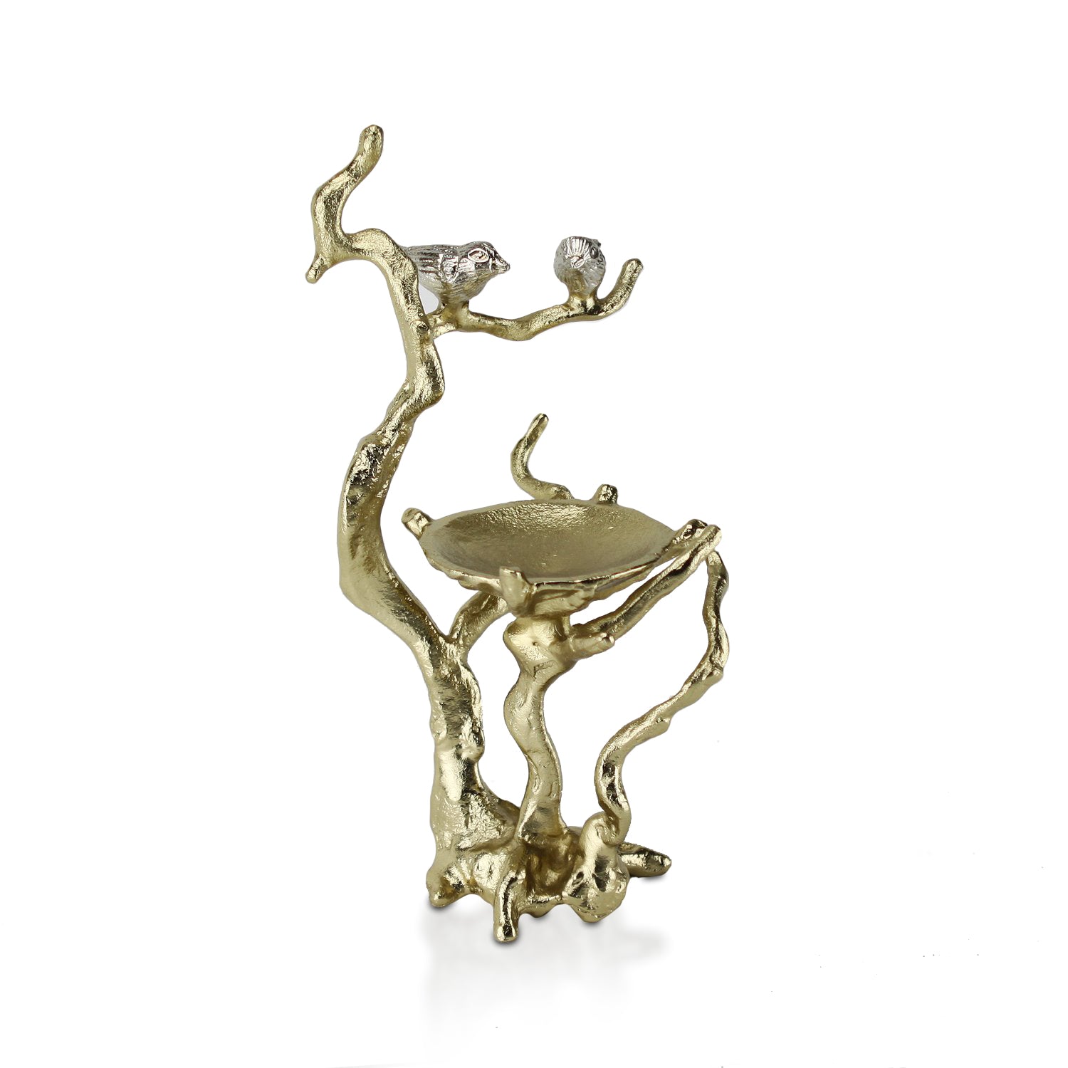 Galore Home portacandele oro uccelli in alluminio