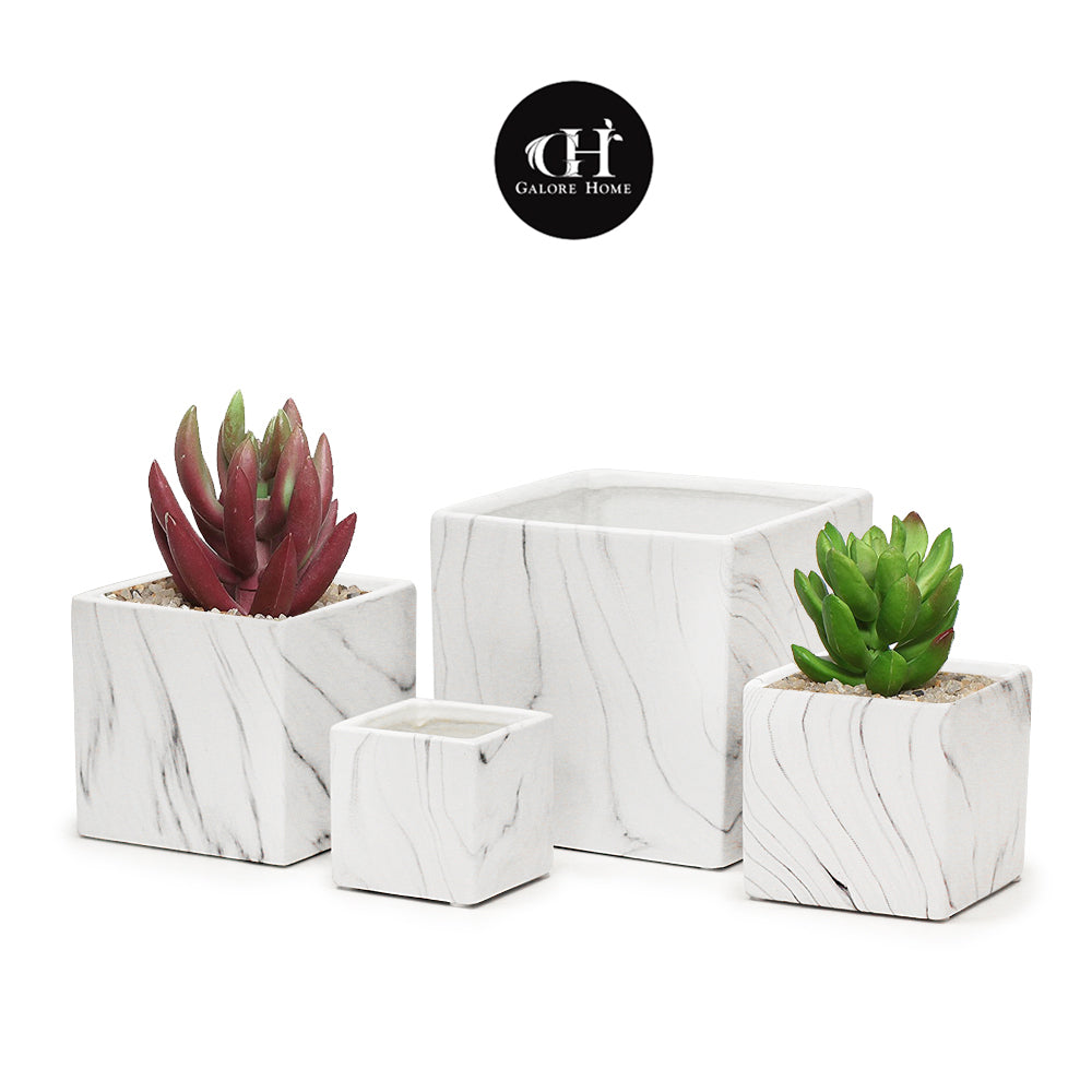 Galore Home Square vaso ceramica marmo orchidea