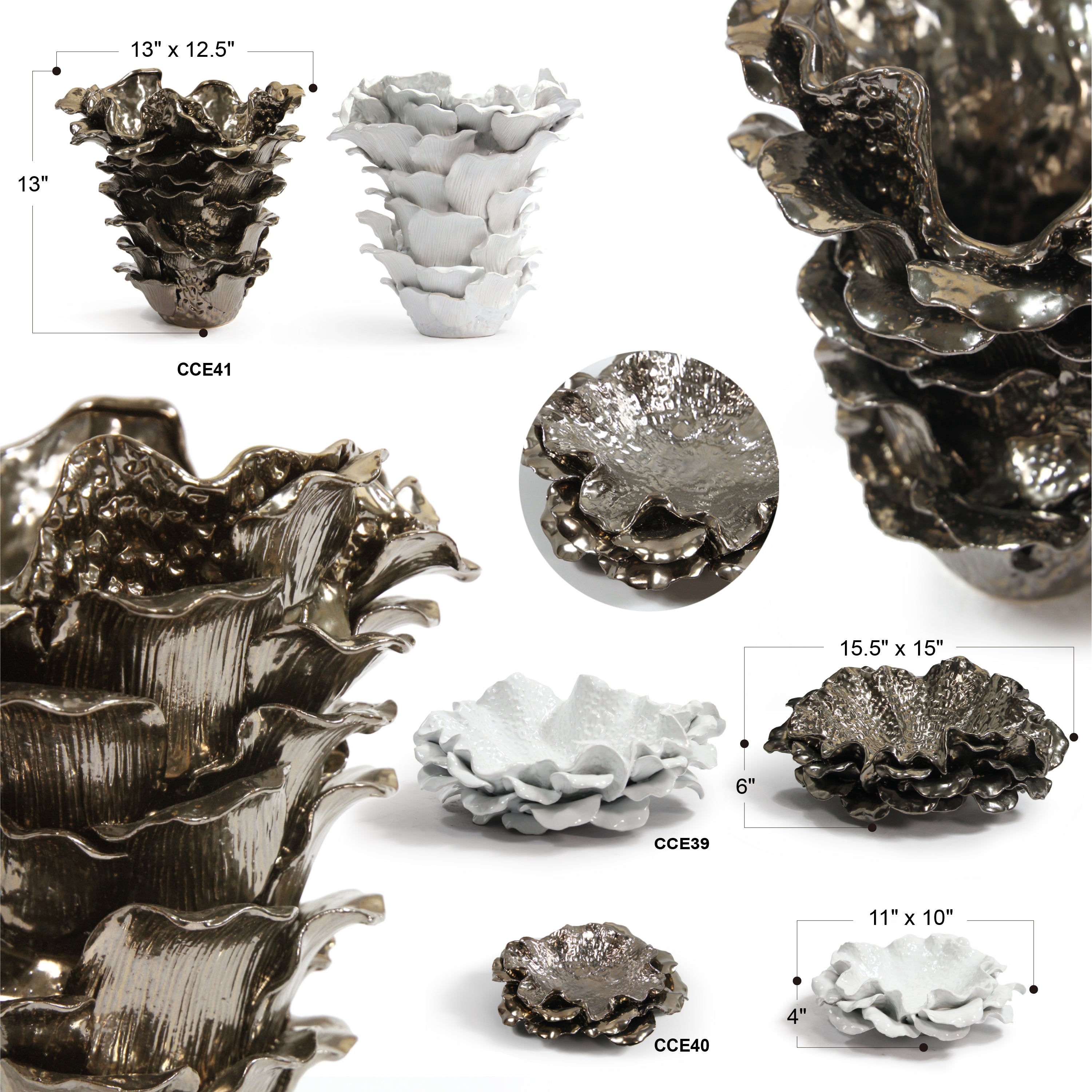 Galore Home Fleur Etage CCE41 vaso ceramica rame