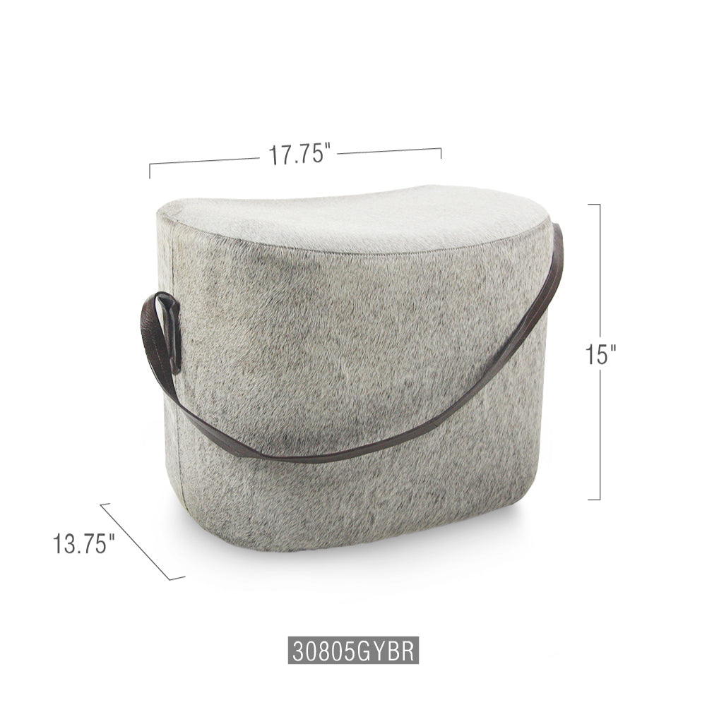 Galore Home Heather pouf pelle grigia pelo 38cm