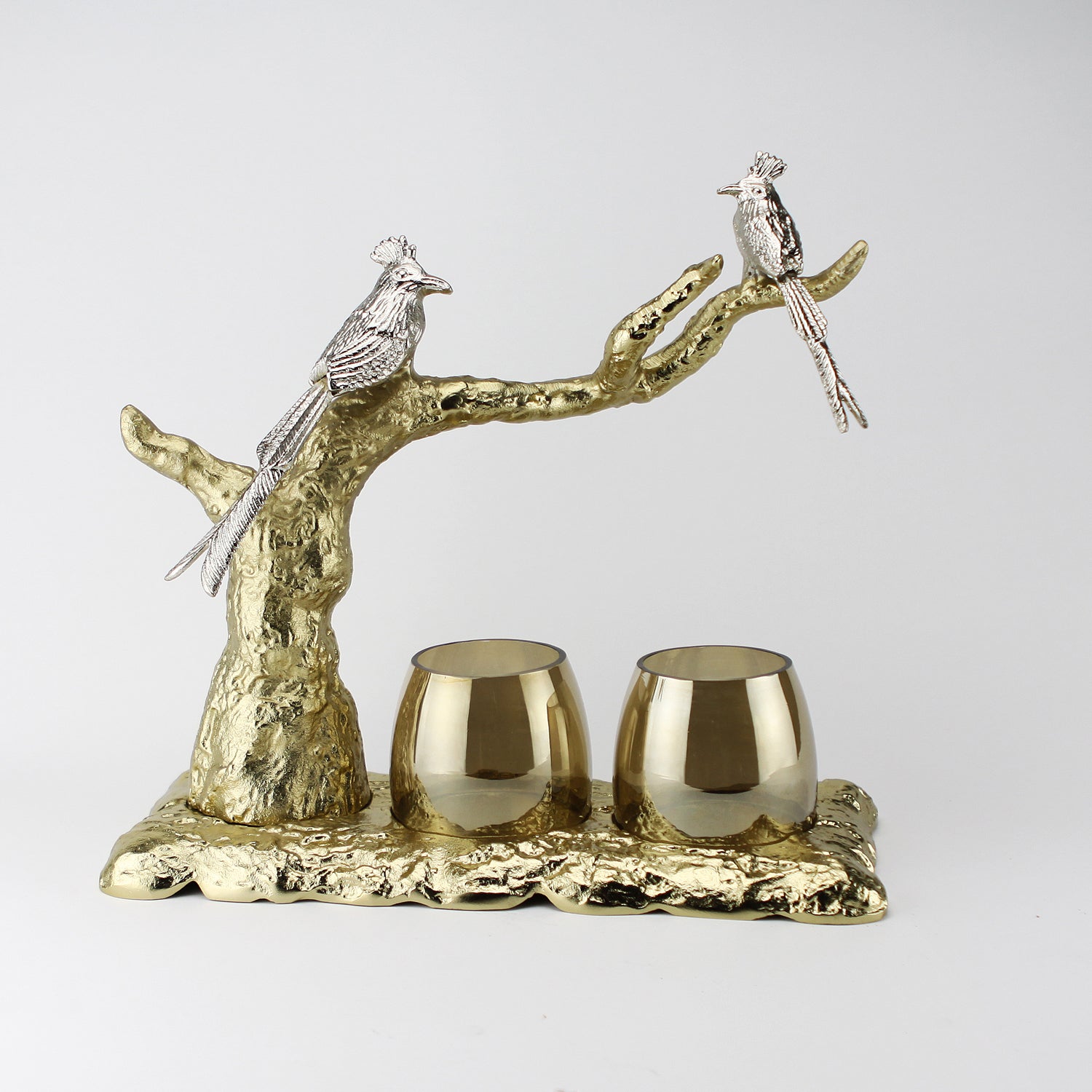 Galore Home Cardinal portacandele cardinali oro vetro