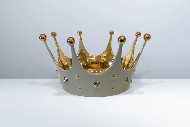 Ceramica Gatti 1928 Queen Laura Grande corona 42 cm oro