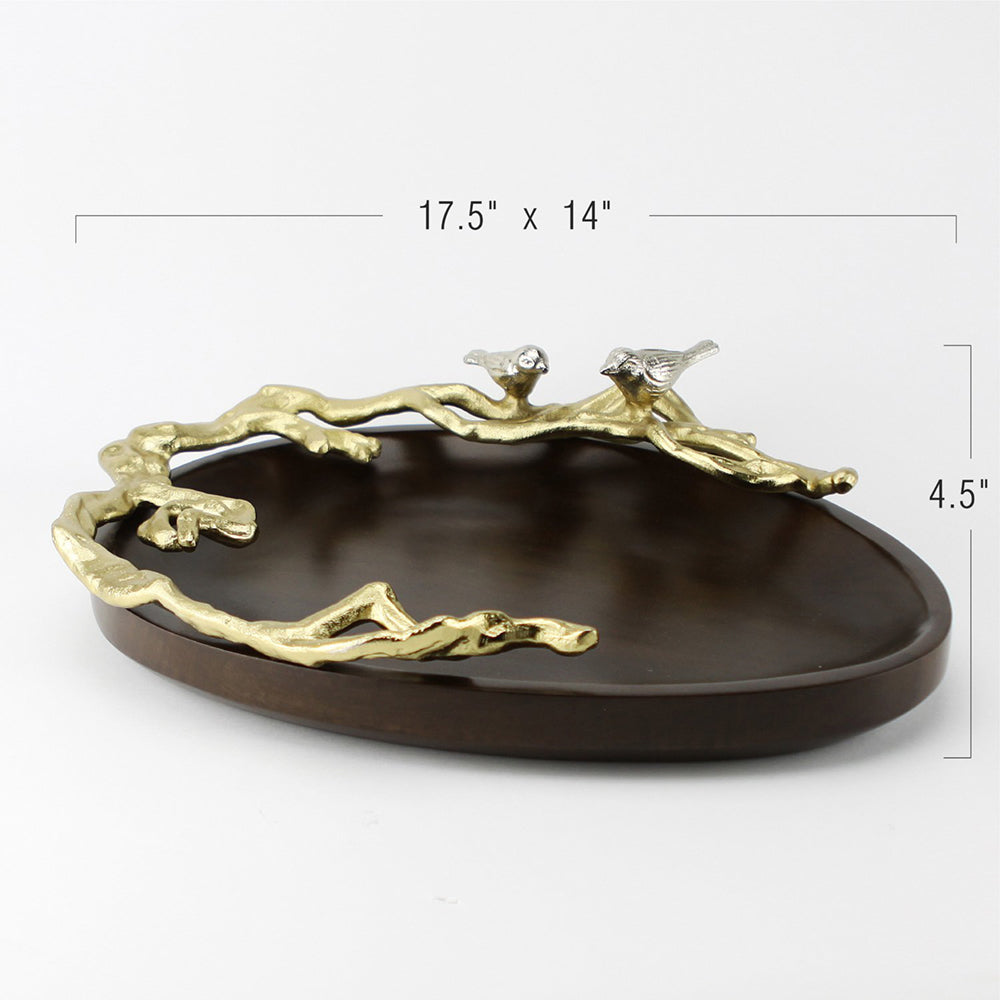 Galore Home Wood Platter vassoio legno mango metallo