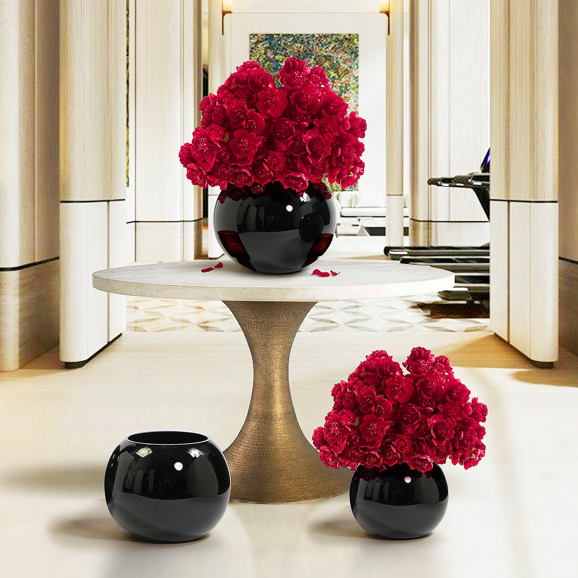 Galore Home Bubble U9805 vaso vetro nero piccolo 25 cm