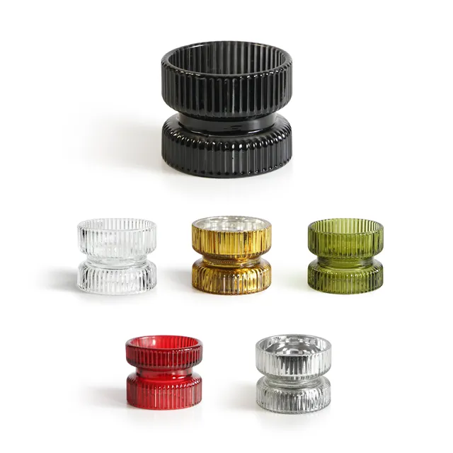 Galore Home Glass portacandele vetro set 6 trasparente