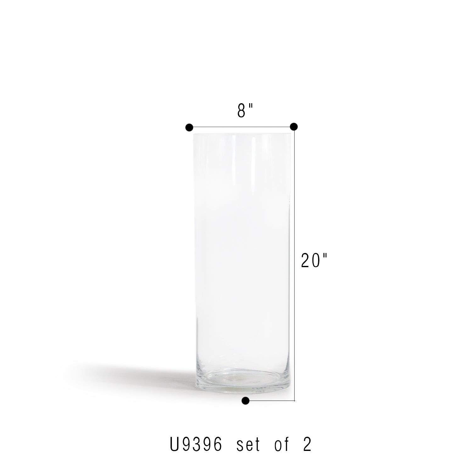Galore Home Premium U9395 vaso vetro set 2 pezzi piccolo
