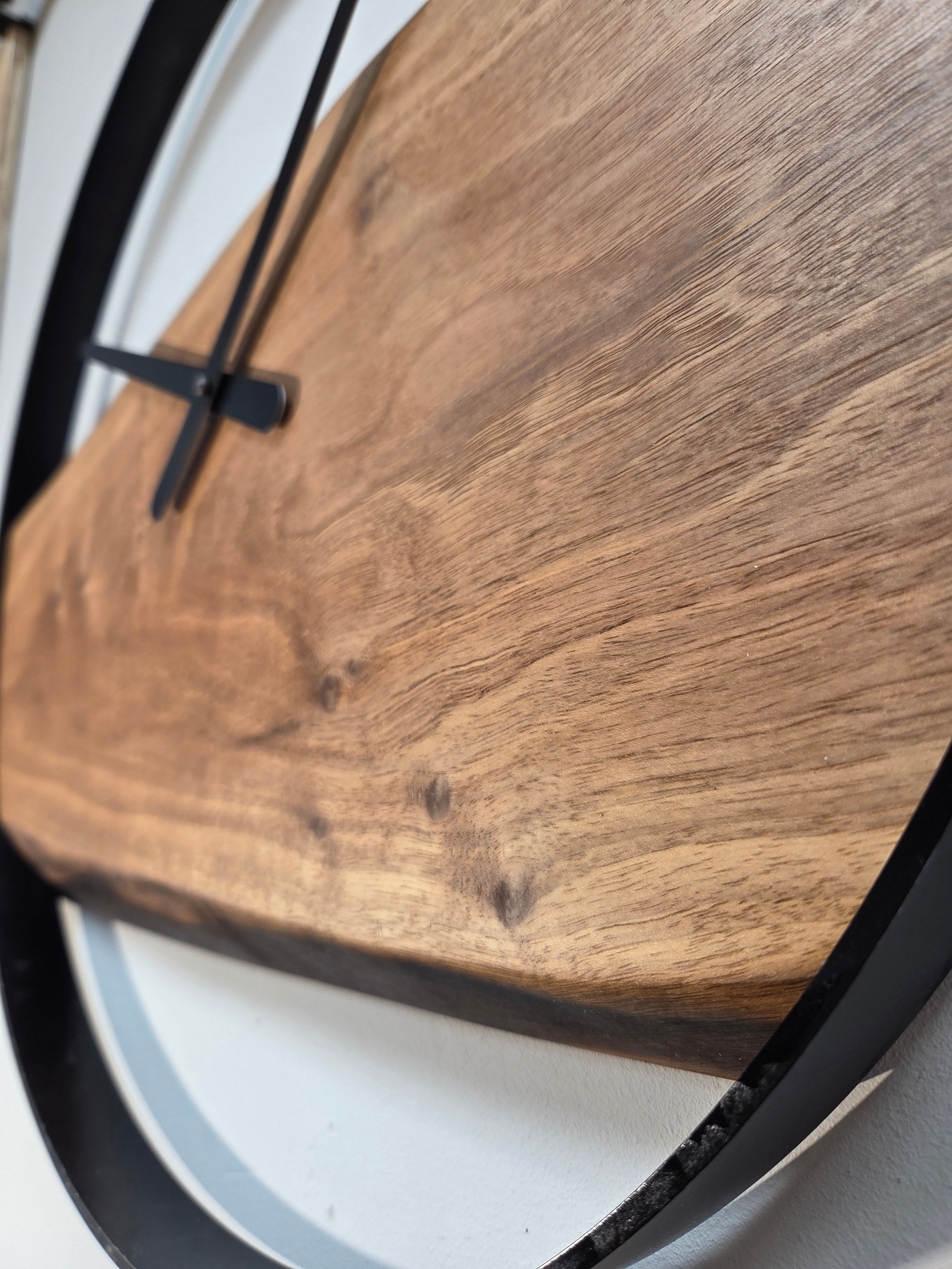 Il nido del picchio Orologio noce 50 cm ferro nero
