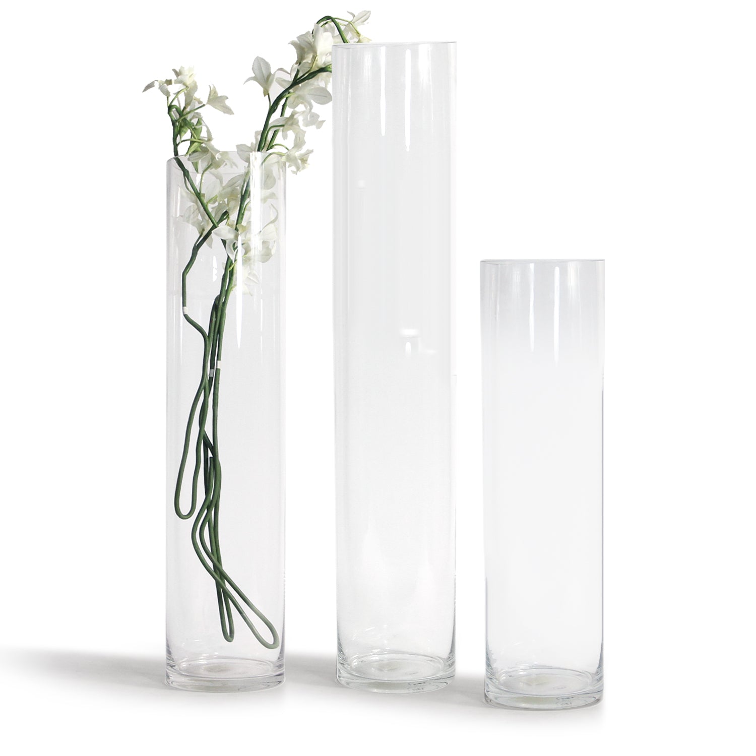 Galore Home vaso vetro cilindro trasparente set 2 pezzi 50cm