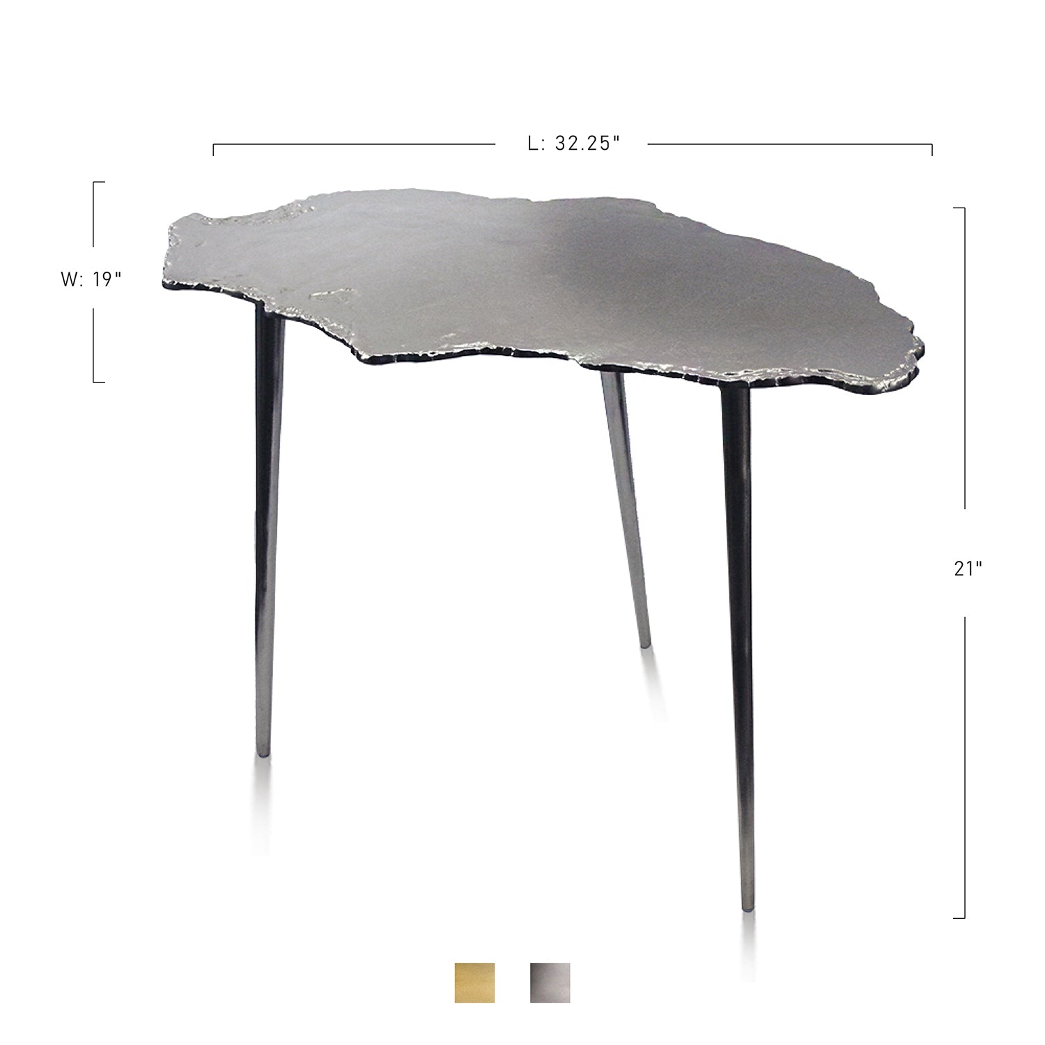 Galore Home Igneous tavolino metallo 46 cm oro piccolo