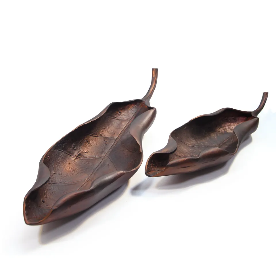 Galore Home Whispering Leaf scultura foglia rame grande
