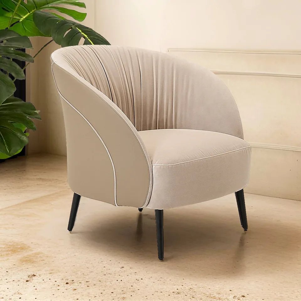 Galore Home Luxe Lounge poltrona grigio blu pelle velluto