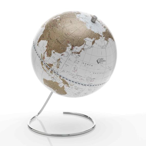 Zoffoli Geographics Cosmo White mappamondo 22 cm bianco oro