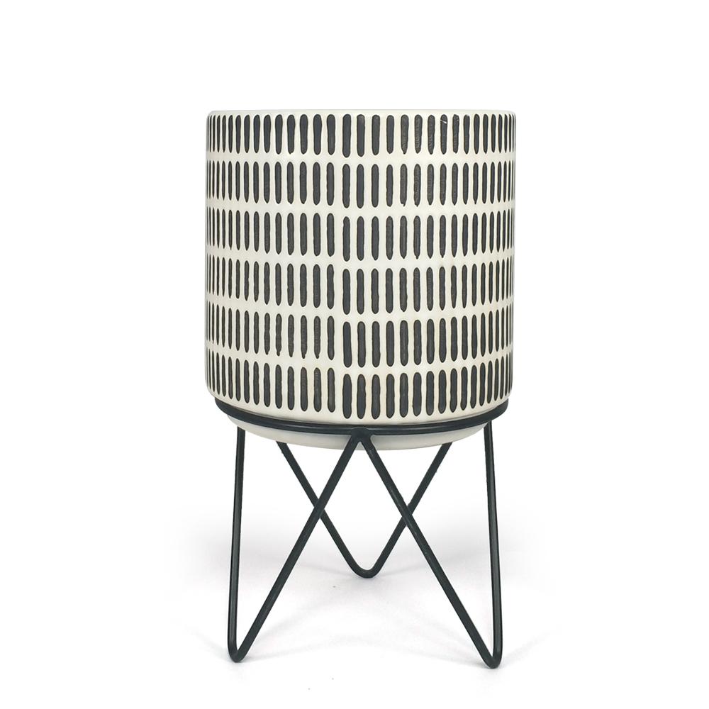 Galore Home vaso ceramica con supporto metallo small 20 cm