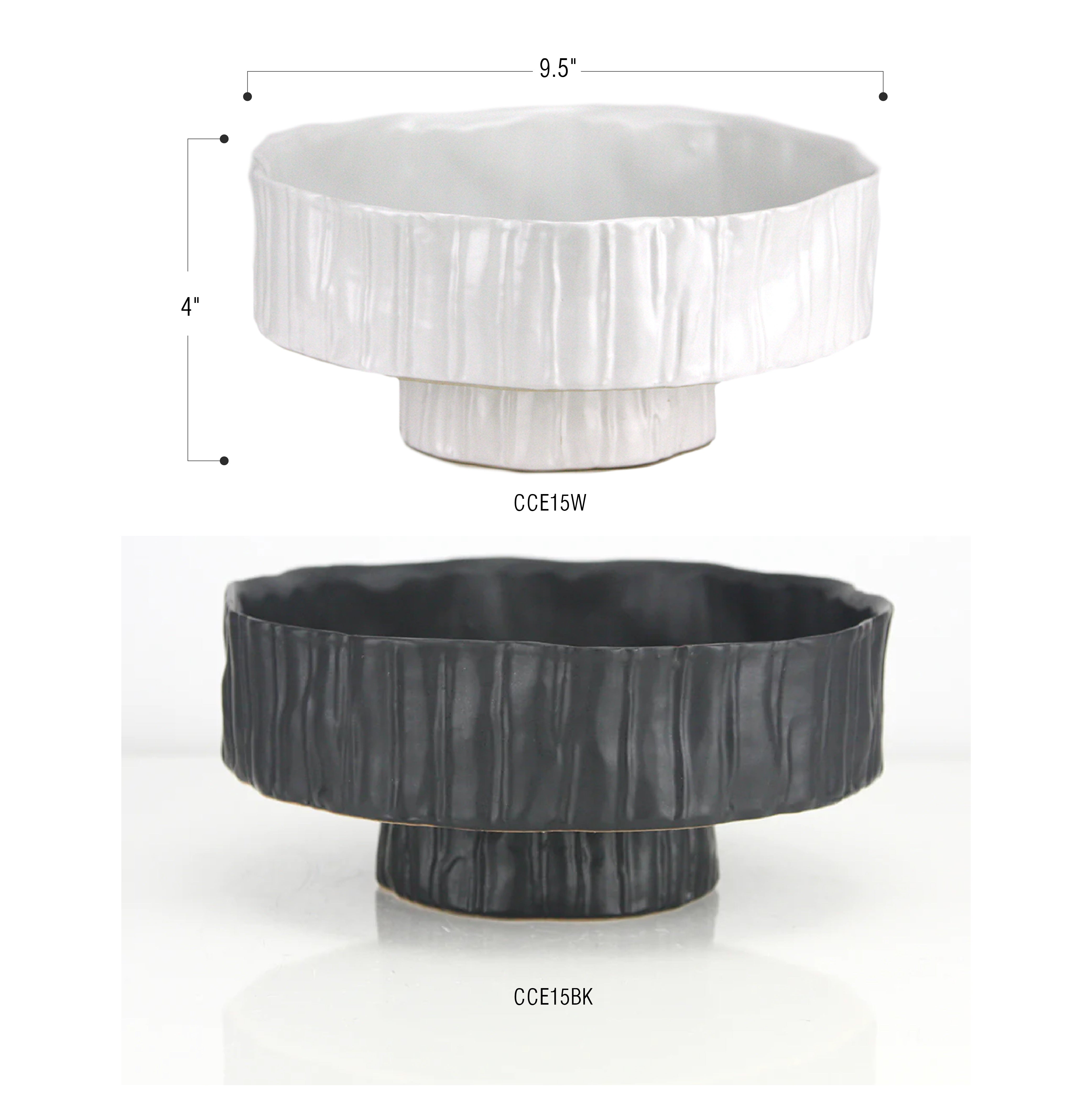 Galore Home Capricorn vaso basso nero piante