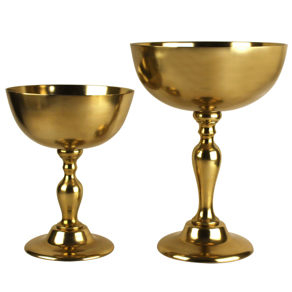 Galore Home Pedestal Bowl coppa oro large in alluminio