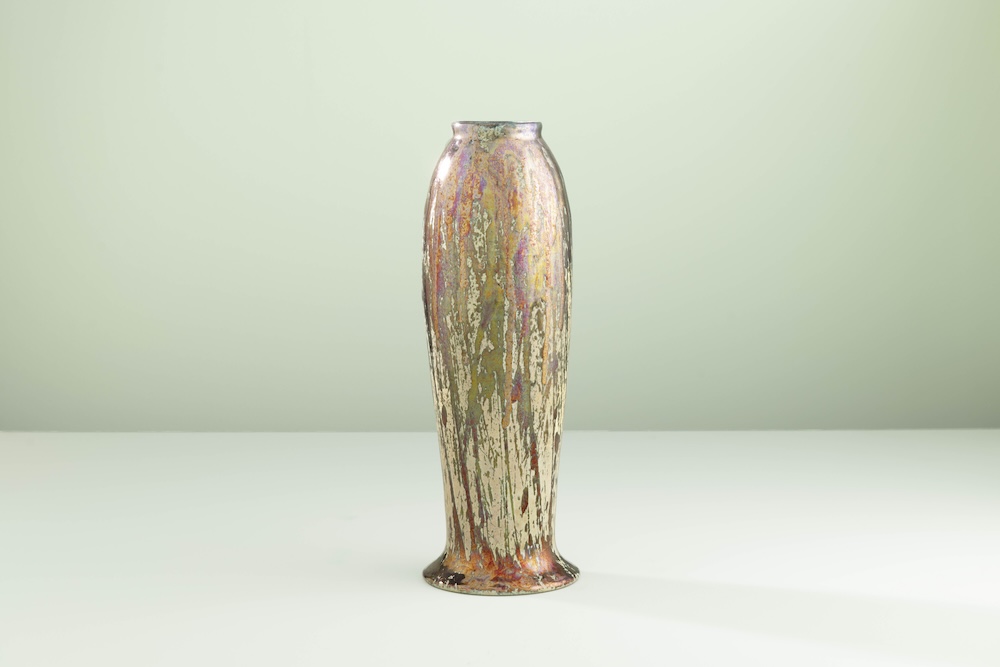 Ceramica Gatti 1928 Riflesso Crepuscolo Grande vaso 36 cm metallico