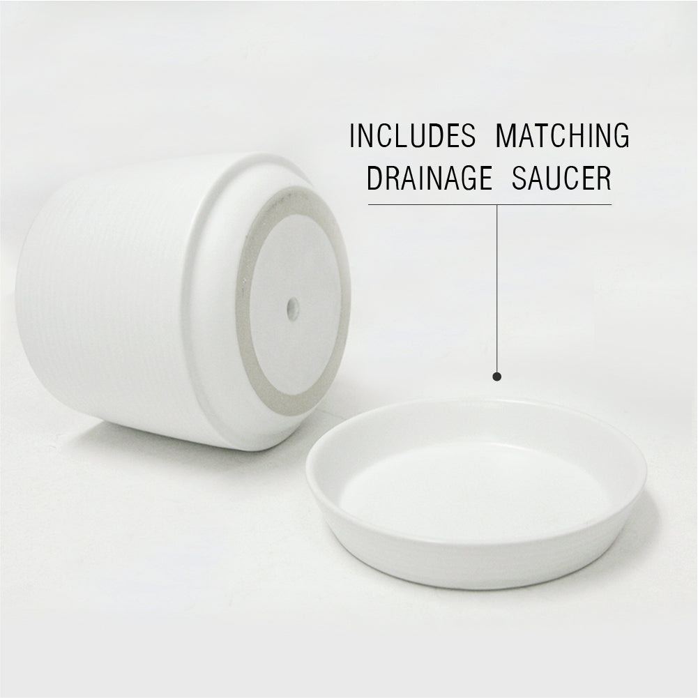 Galore Home Ripple vaso ceramica blu con sottovaso