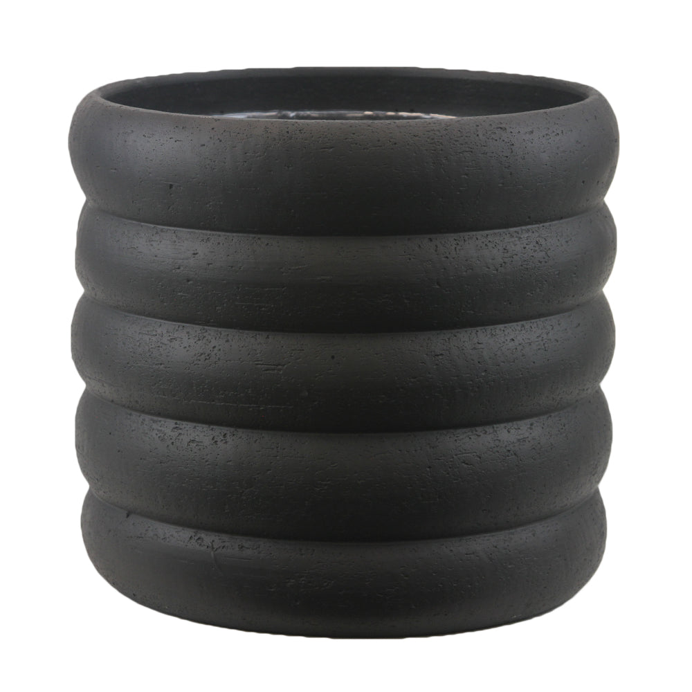 Galore Home Rounded Terra cachepot grande nero cemento