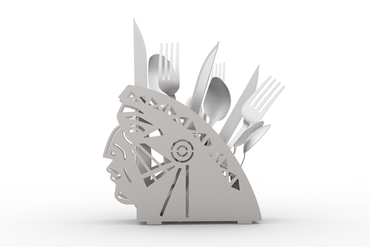 Cyrcus Design Tatanka portaposate acciaio taglio laser