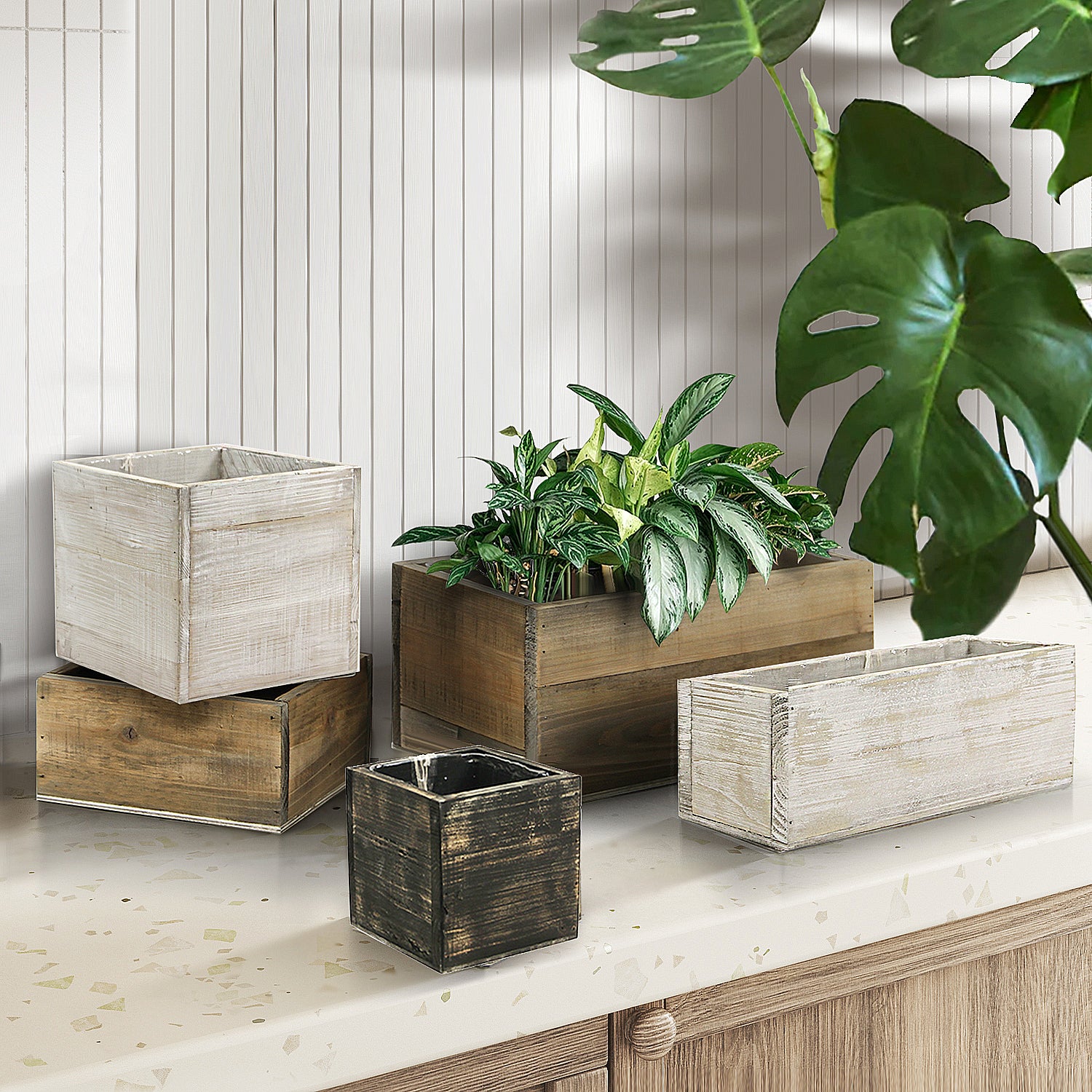 Galore Home Reclaimed Wood fioriera R3118 naturale