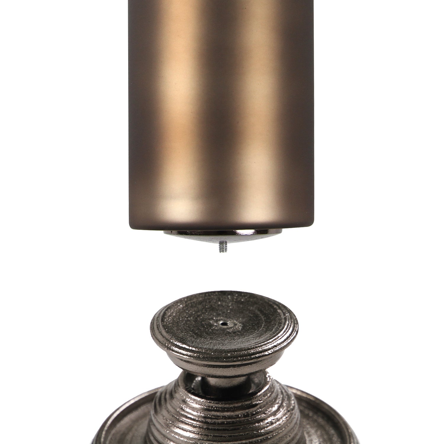 Galore Home Borealis 38-0916 portacandele vetro nickel 42 cm