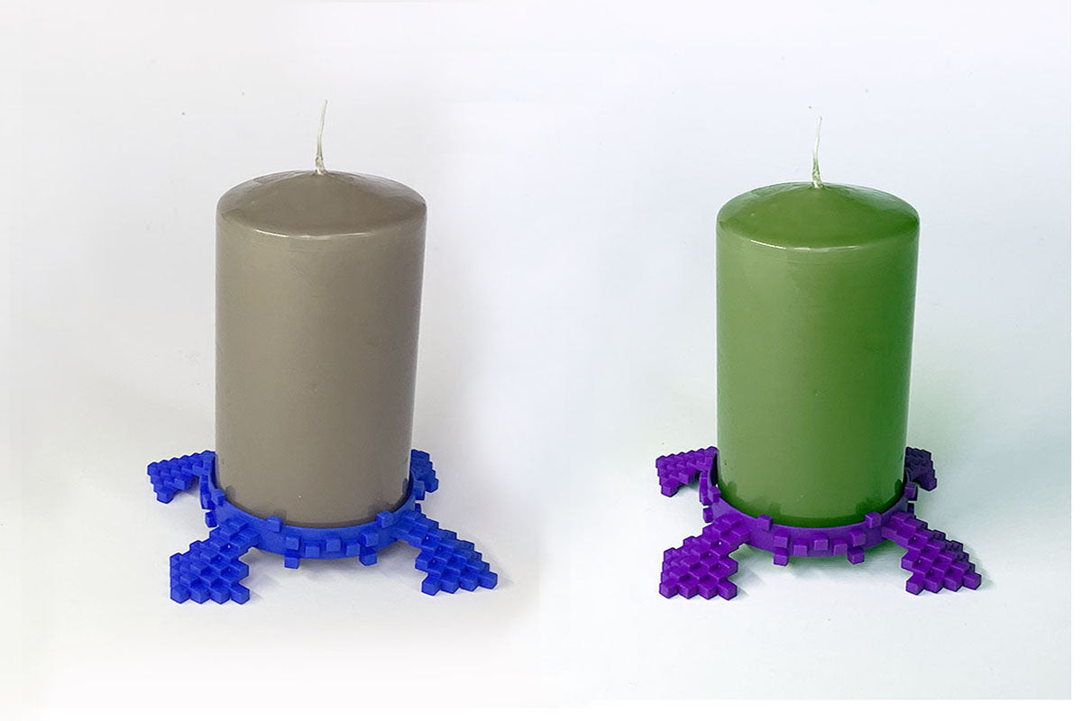 Cyrcus Design Soot CSO6 portacandele 2 pz nylon blu-viola pixel