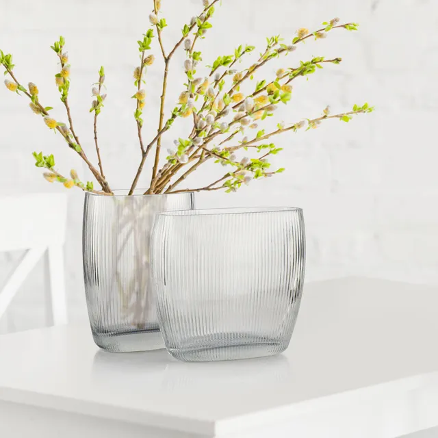 Galore Home Ribbed Oval vaso vetro costolato 12pz
