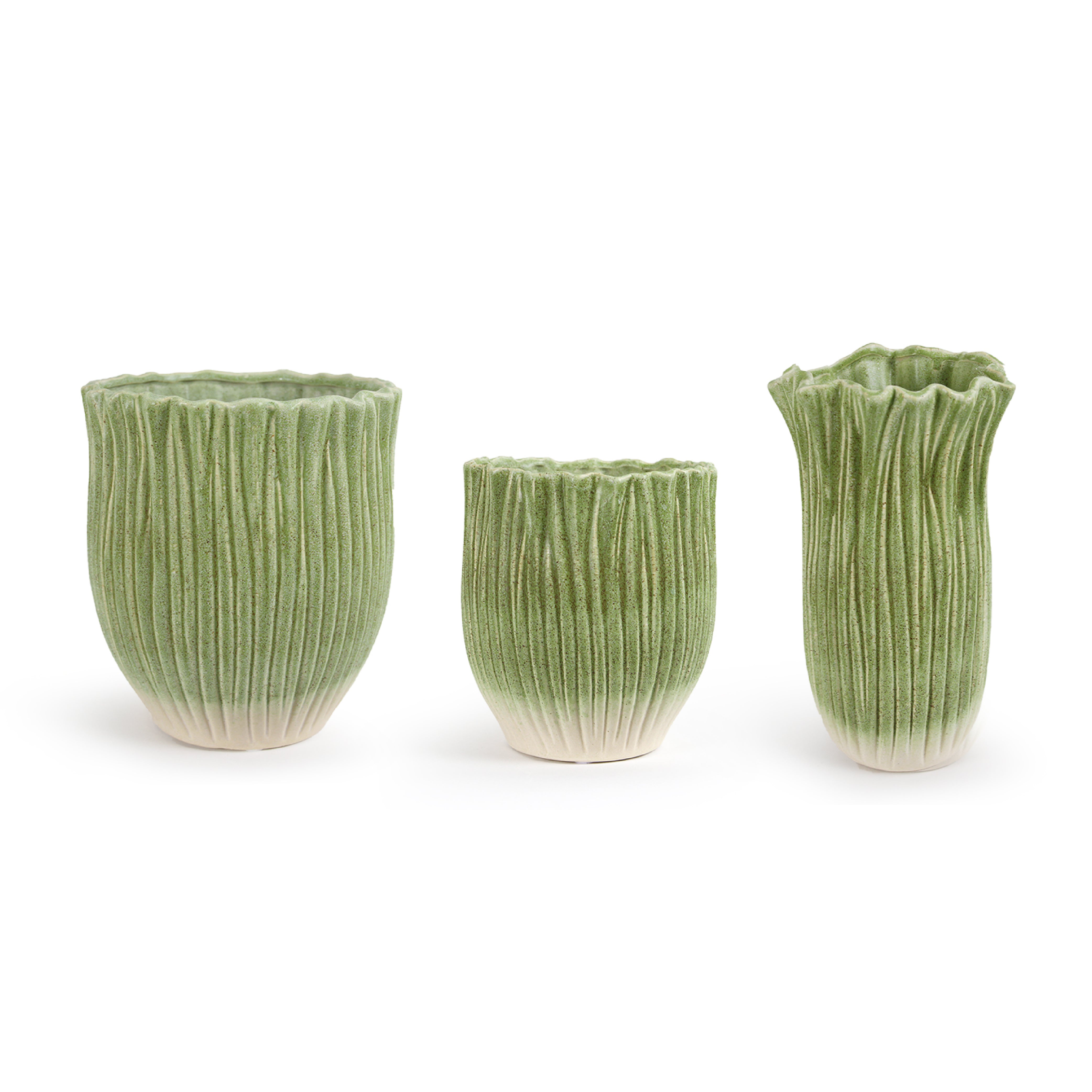 Galore Home Duet Serenade vaso ceramica verde small volant