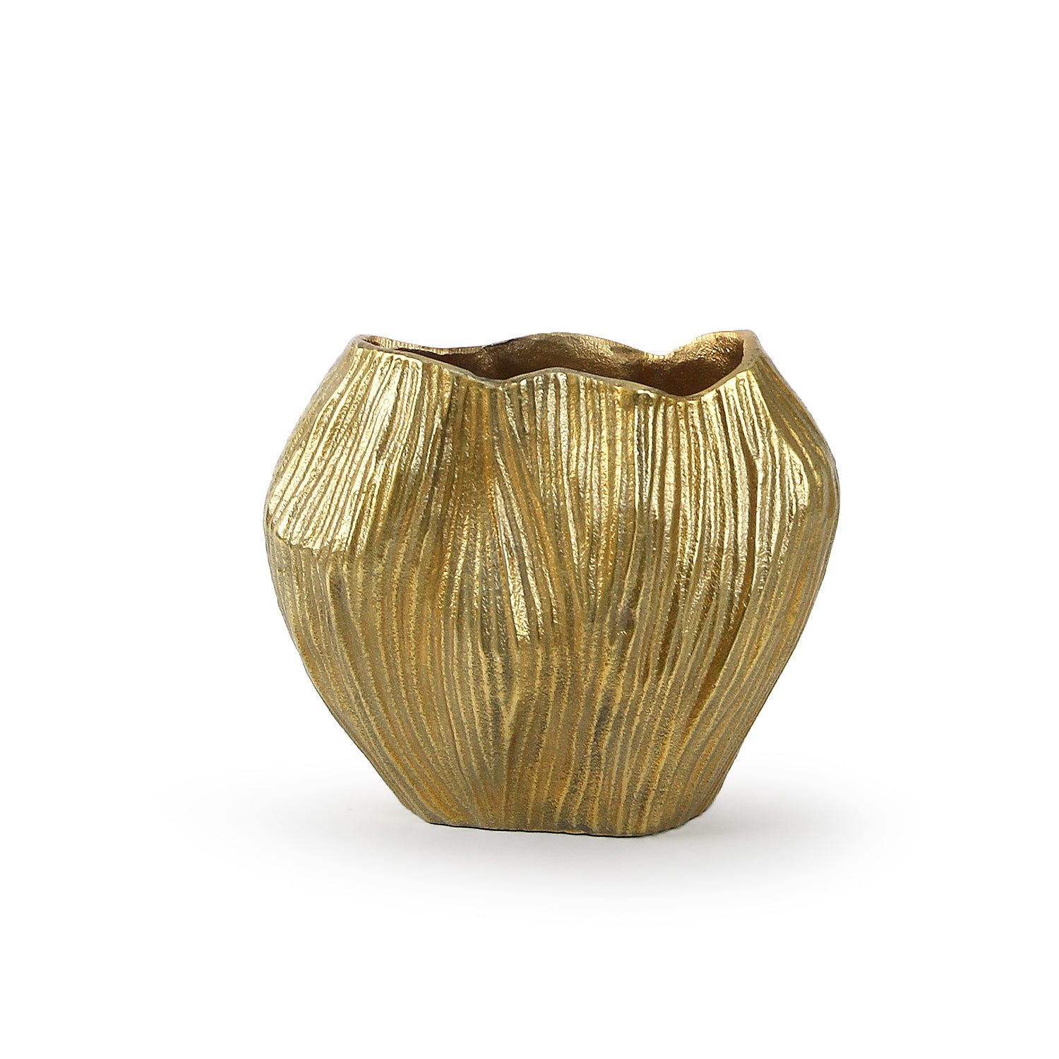 Galore Home Metallic Edge vaso in alluminio oro grande