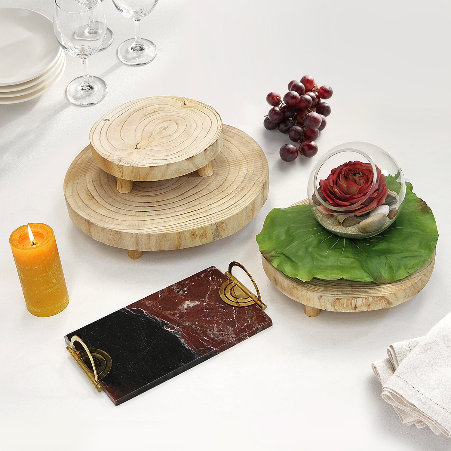 Galore Home Trinity R4029 alzata legno naturale 25 cm