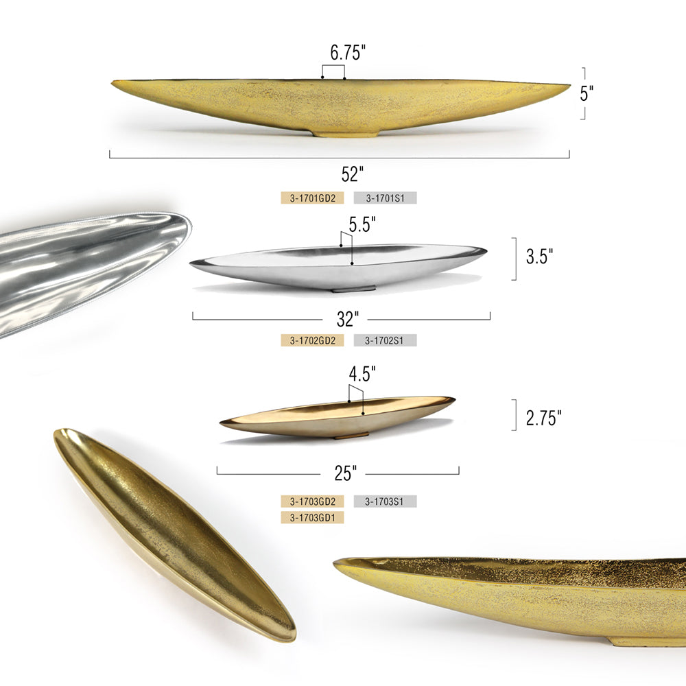 Galore Home Metal Boat vaso barca alluminio