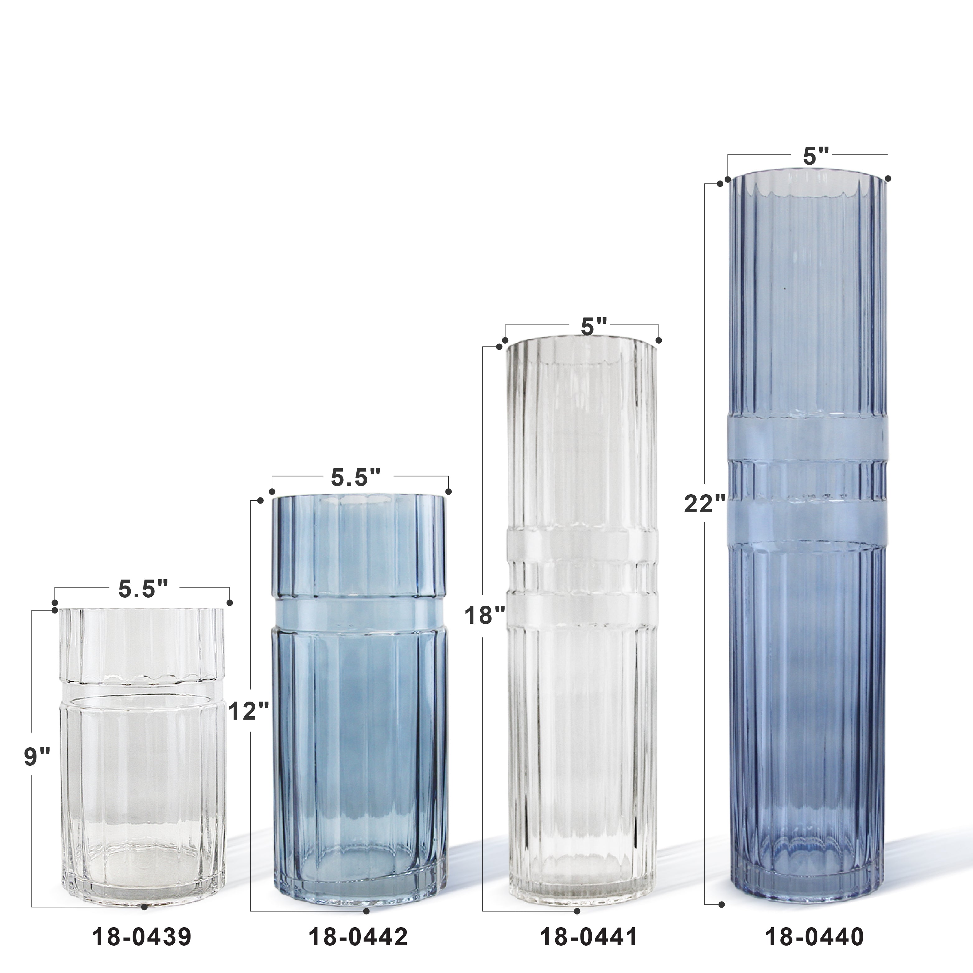 Galore Home Tiered vaso vetro trasparente piccolo