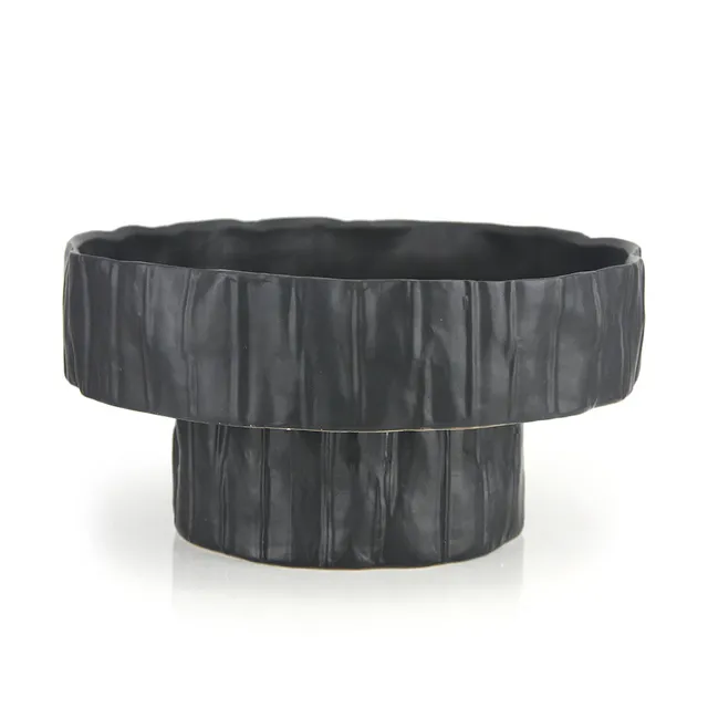 Galore Home Capricorn vaso basso nero piante