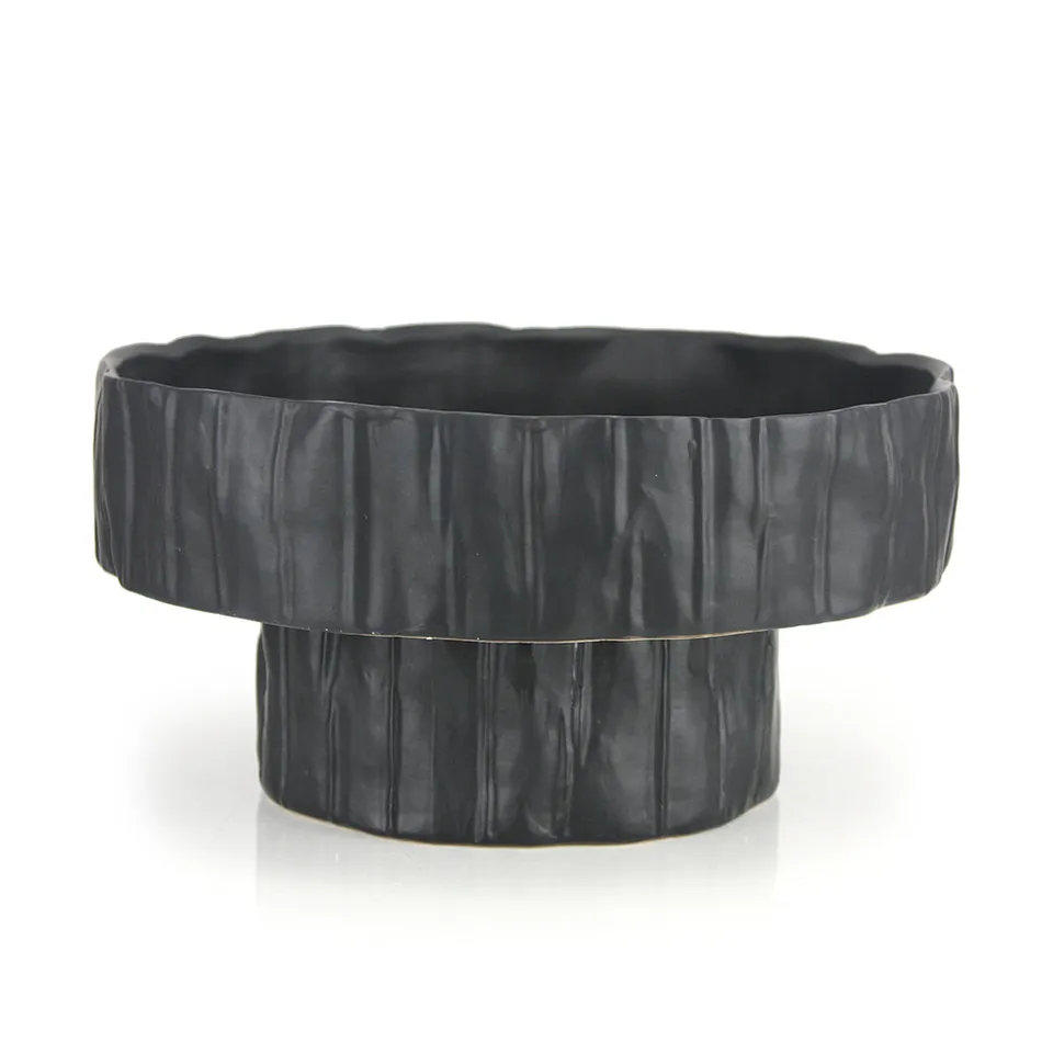 Galore Home Capricorn vaso basso nero piante