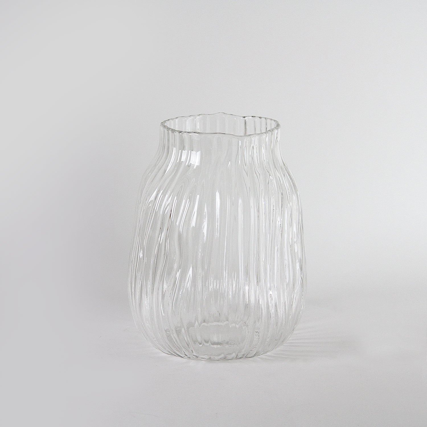 Galore Home Grain Striped vaso vetro Tall marrone opaco