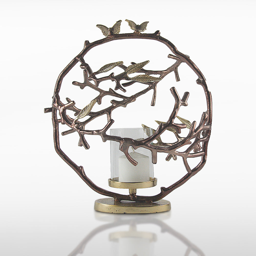 Galore Home Coronet portacandele vetro bronzo oro