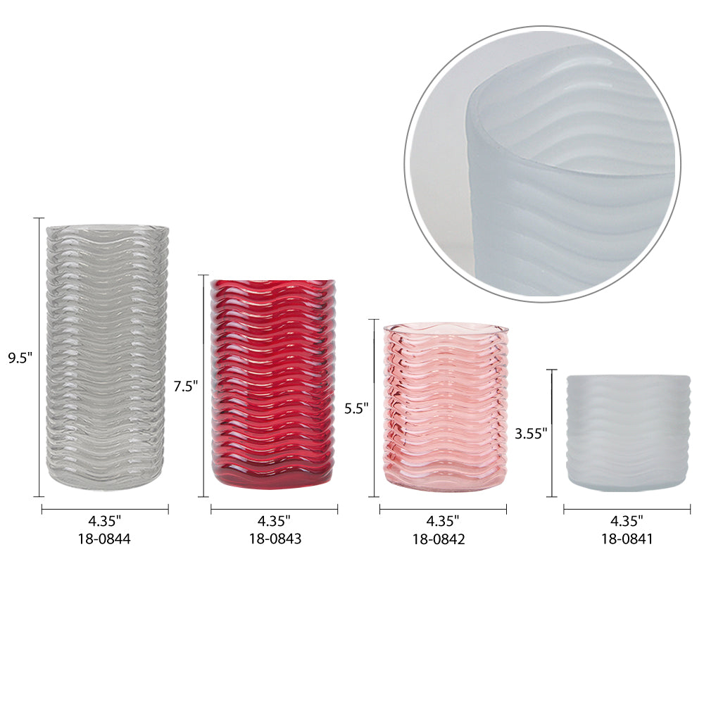 Galore Home Glass Wave 18-0843 vaso vetro trasparente 19 cm