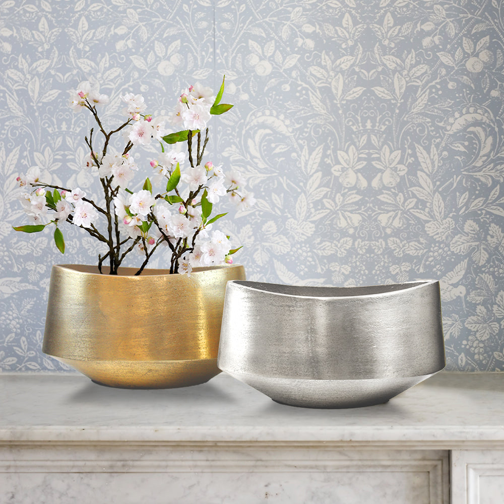 Galore Home Ellipse vaso centrotavola in alluminio oro