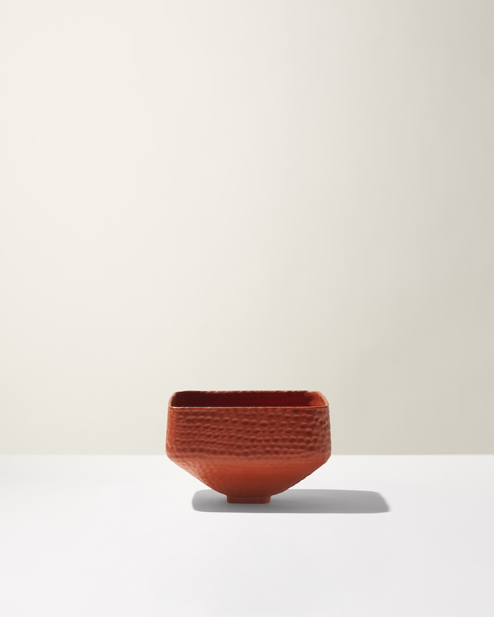 Ceramica Gatti 1928 Battuti Sigma contenitore rosso opaco