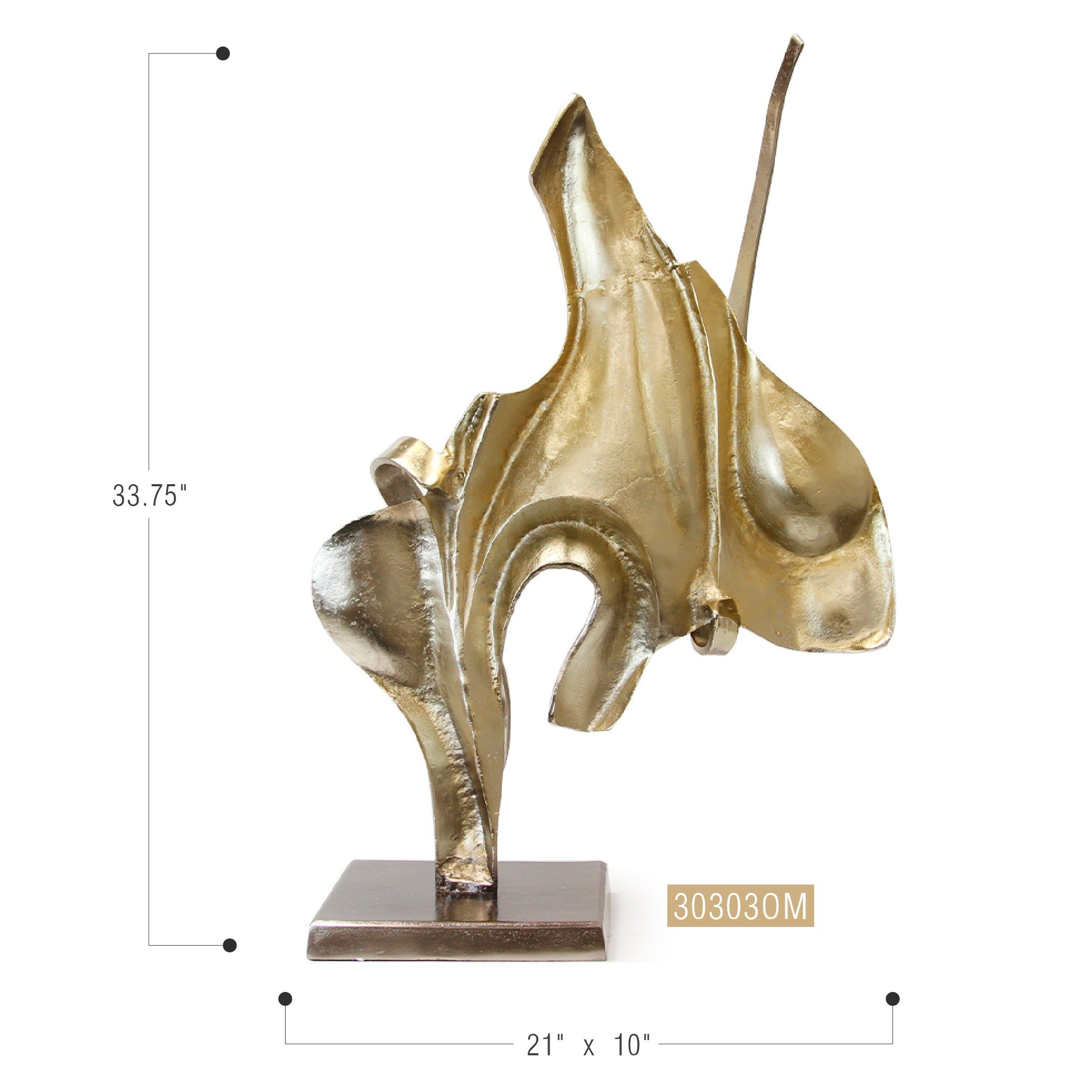 Galore Home Grand Abstract scultura testa cavallo alluminio