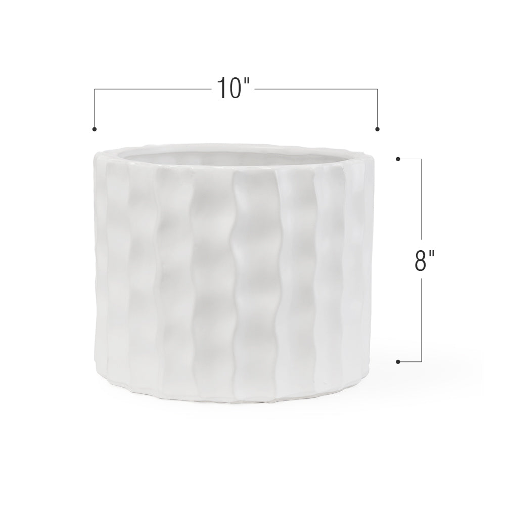 Galore Home Modern vaso ceramica 25 cm bianco opaco