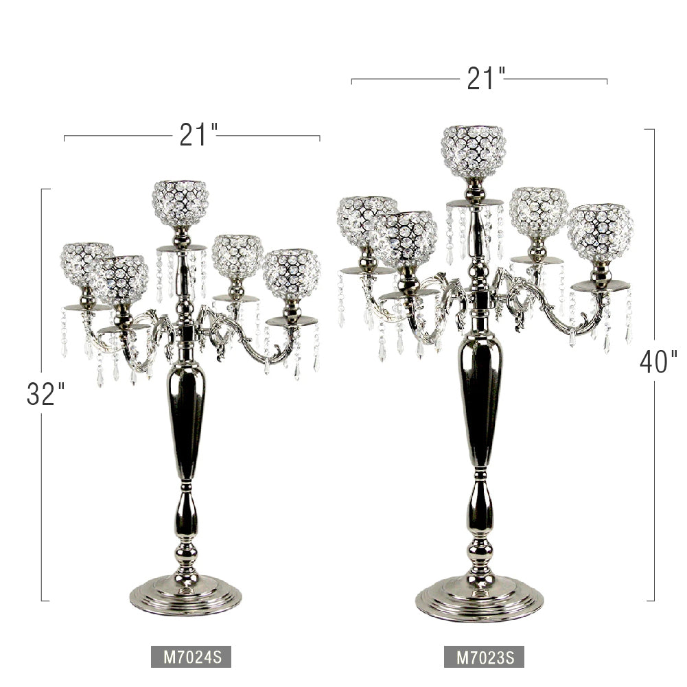 Galore Home Crystal Candelabra candelabro 5 bracci