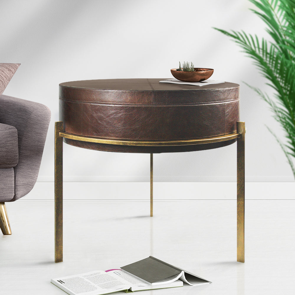 Galore Home Leather tavolino pelle con contenitore