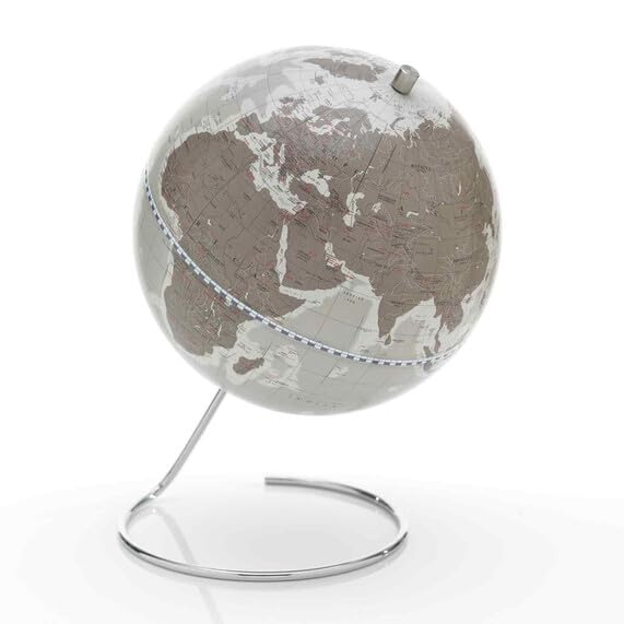 Zoffoli Cosmo Grey mappamondo tavolo 22 cm ferro cromato