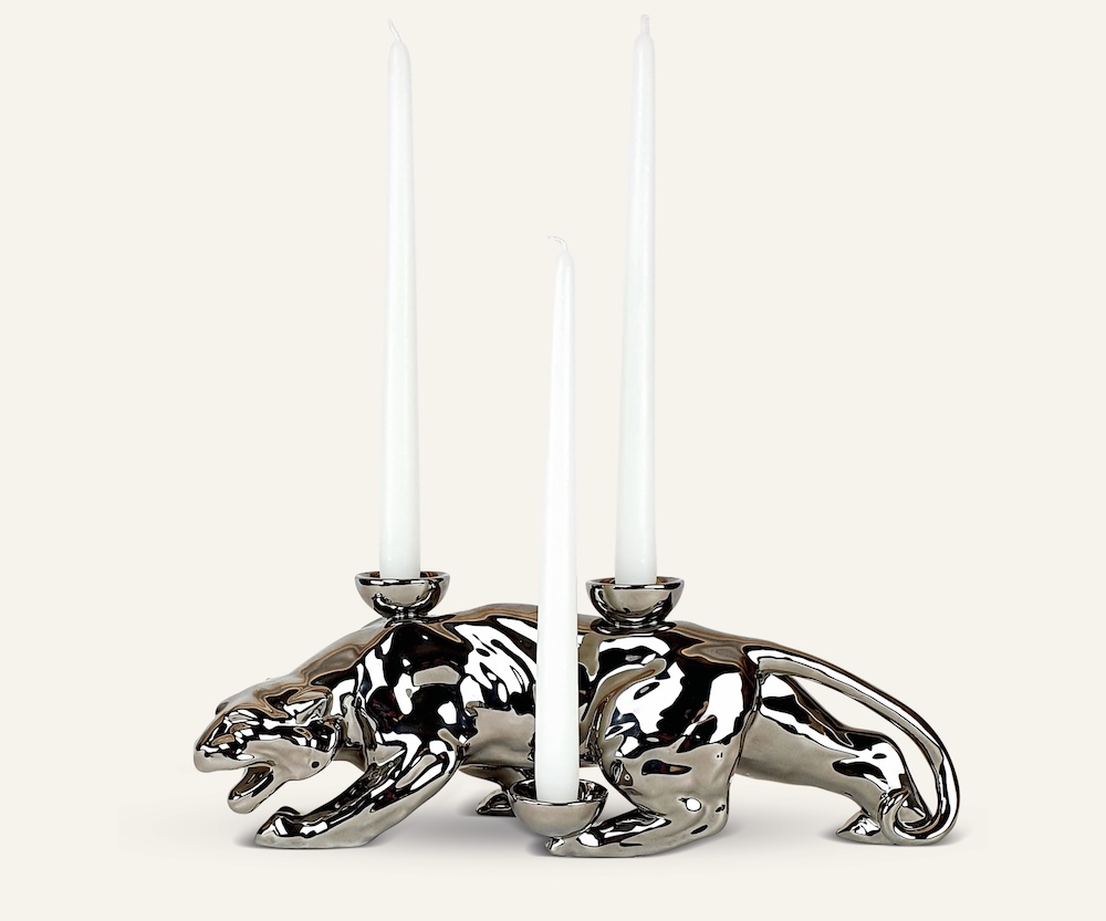Ceramica Gatti 1928 Luce Selvaggia Pantera AC828 scultura multicolore