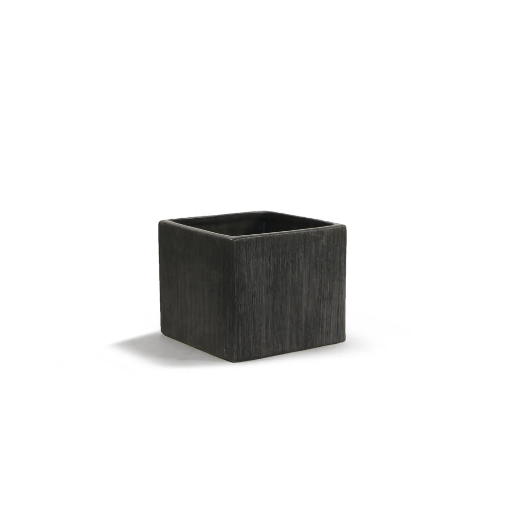 Galore Home Etched portavaso cubo CPR49 nero ceramica