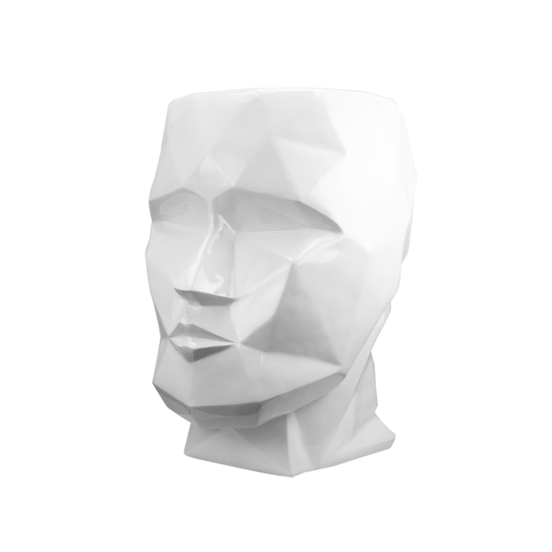 Galore Home Cubism Scultura Fioriera Piccola Bianca
