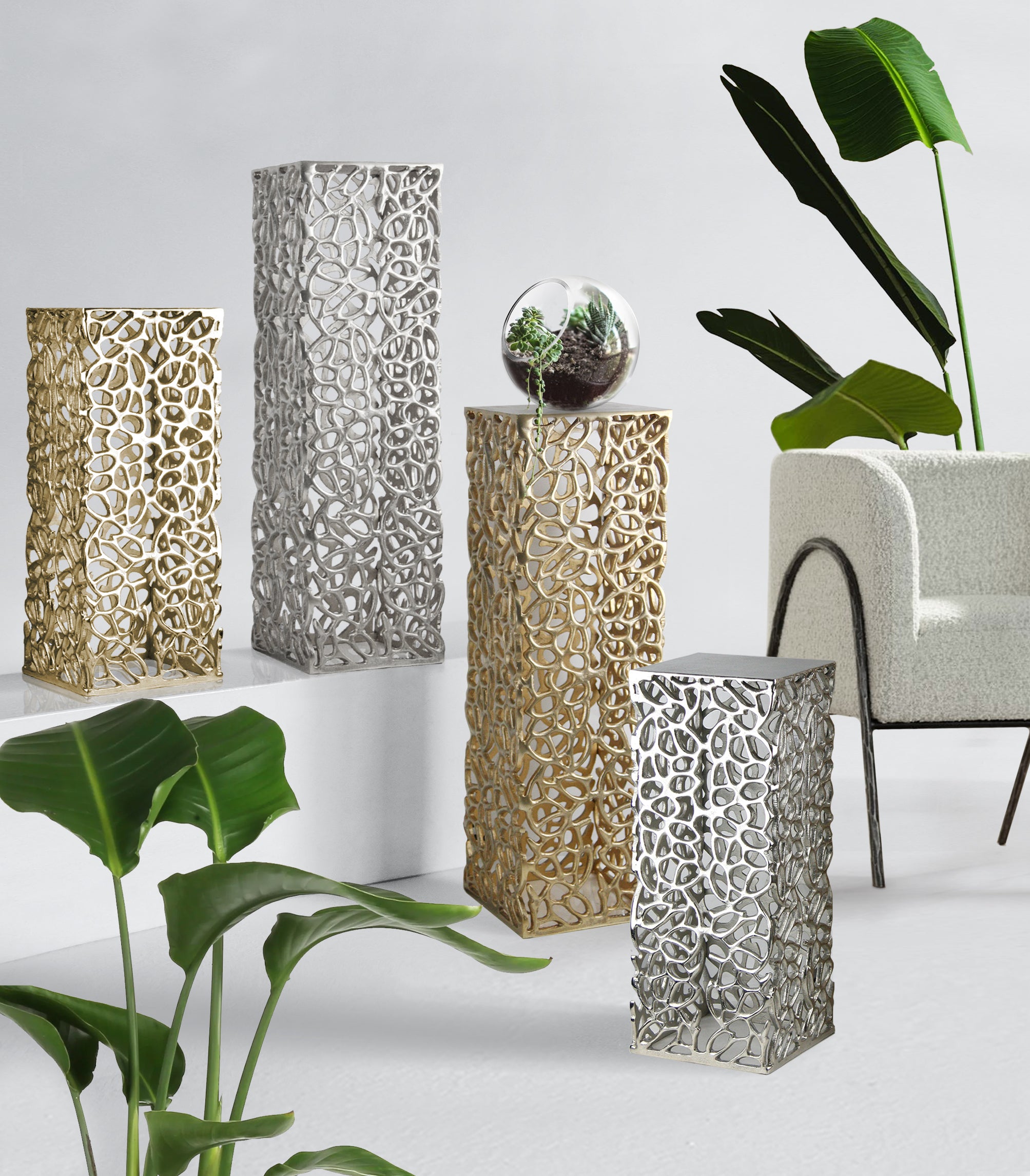 Galore Home Twig 3-4205 colonna metallo oro large